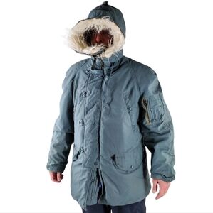 Vtg Lancer USAF N-3B ECWS Parka Jacket Coat Men S 1974 Air Crew Sage MIL-J-6279H